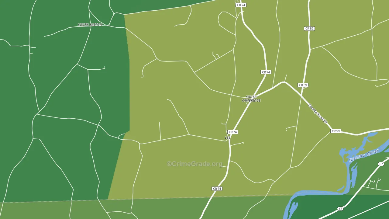 South Cambridge, NY Map of Vandalism Rates
