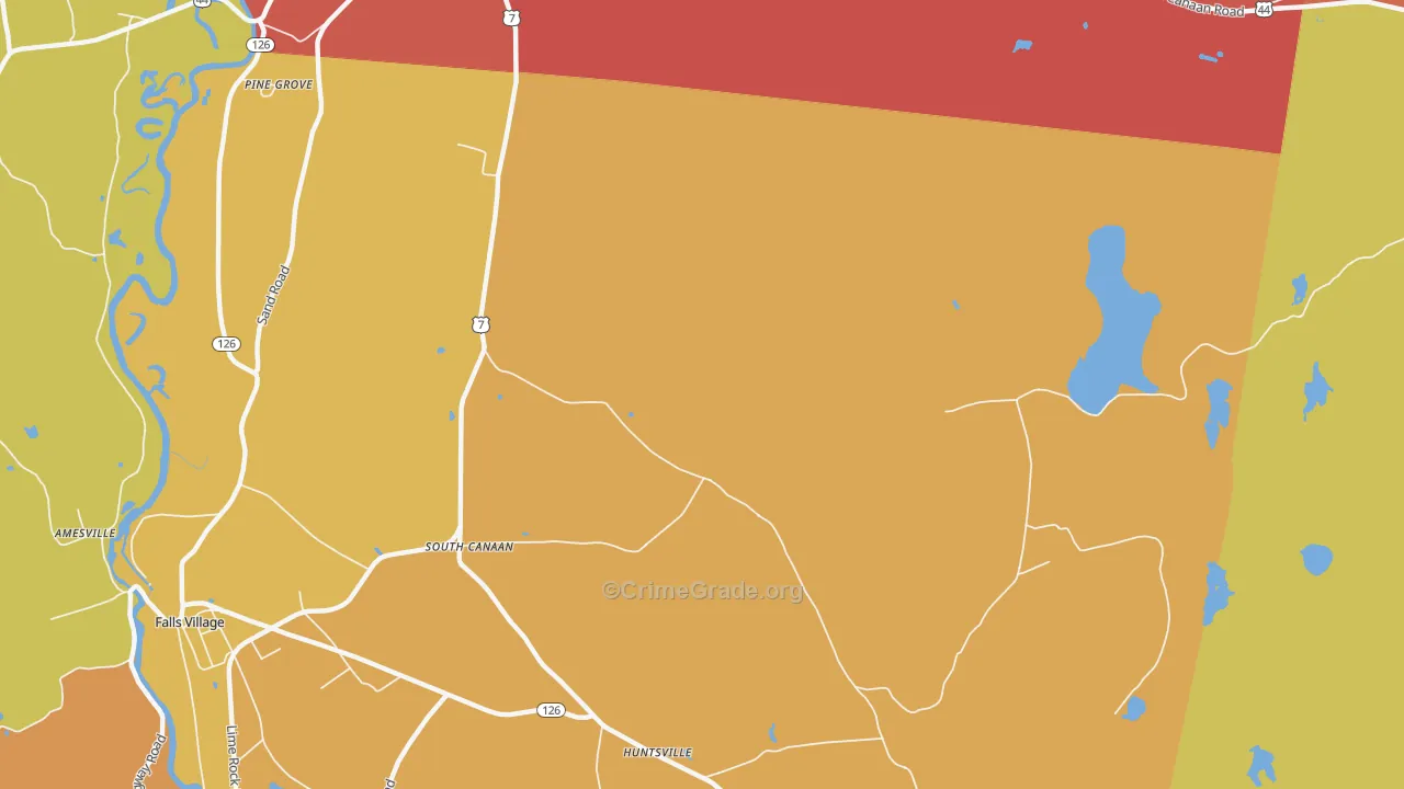 South Canaan, CT Map of Vandalism Rates