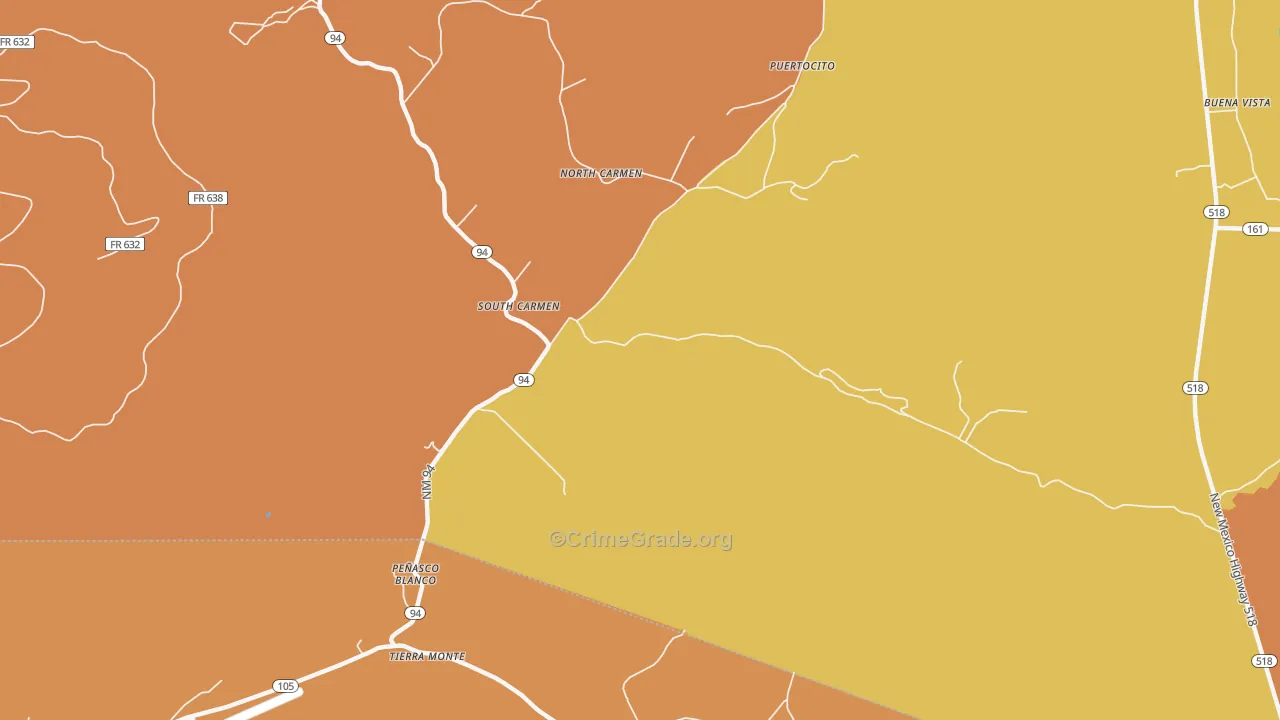 South Carmen, NM Map of Vandalism Rates
