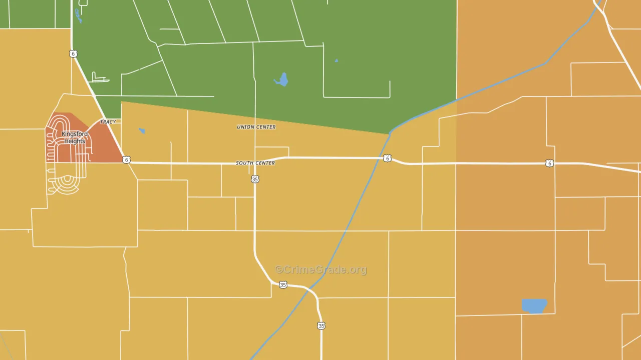 South Center, IN Map of Vandalism Rates