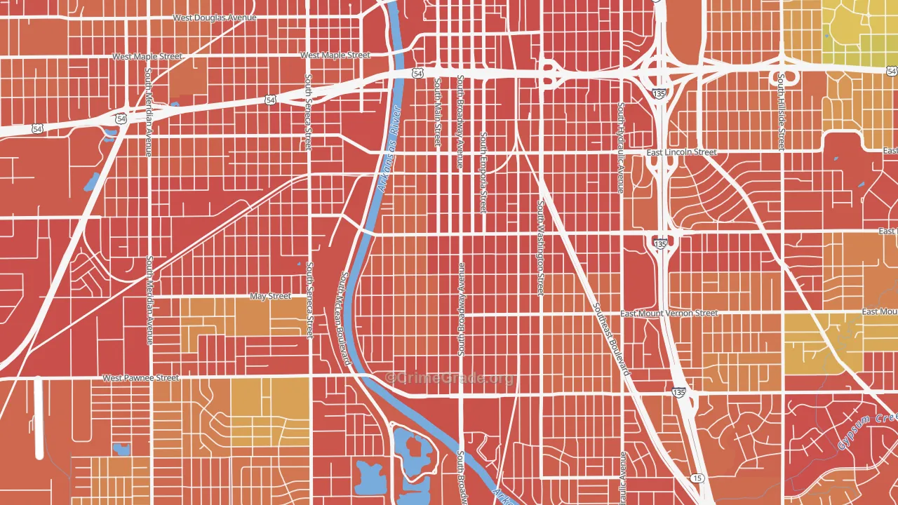 South Central Improvemen, Wichita, KS Map of Vandalism Rates