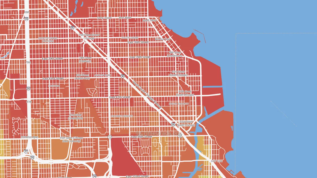South Chicago, Chicago, IL Map of Vandalism Rates