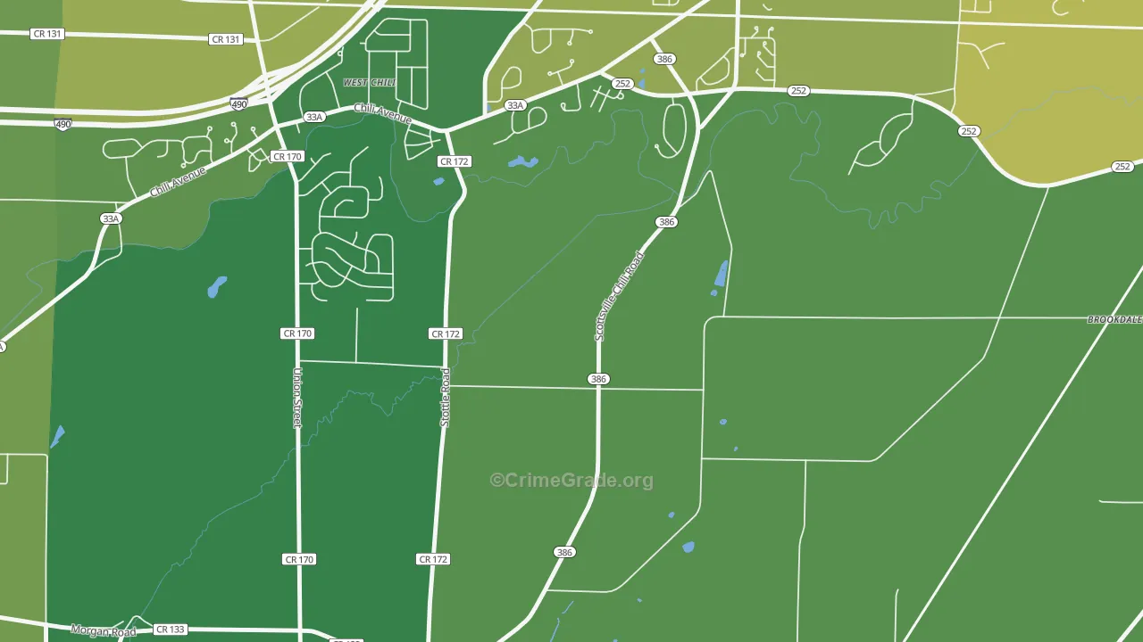 South Chili, NY Map of Vandalism Rates