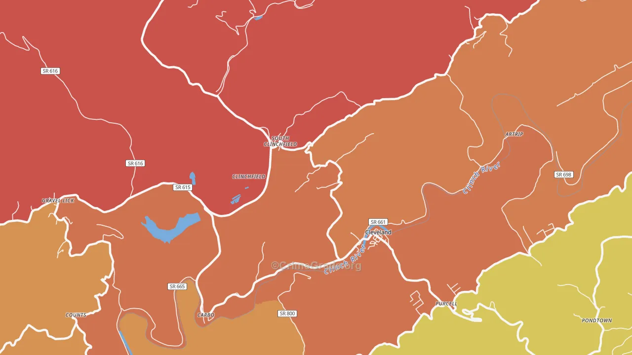 South Clinchfield, VA Map of Vandalism Rates