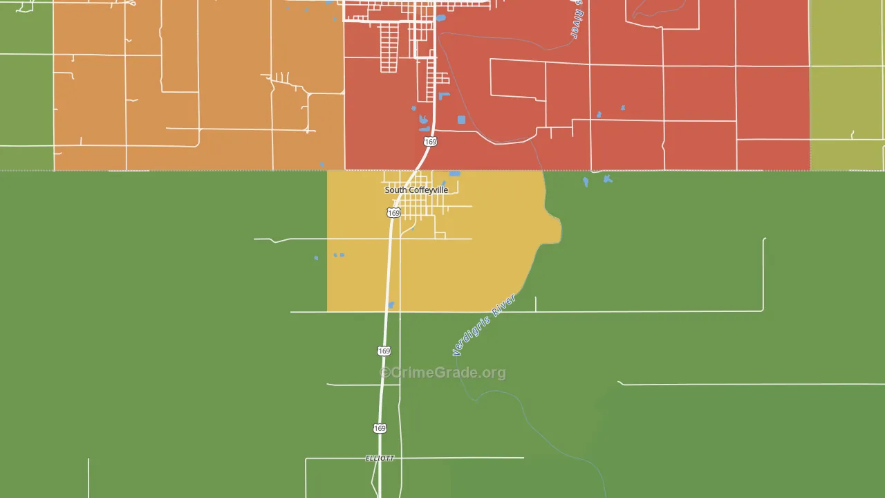 South Coffeyville, OK Map of Vandalism Rates