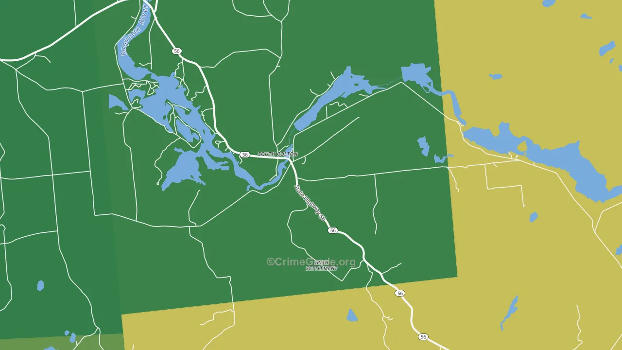 South Colton, NY Map of Vandalism Rates