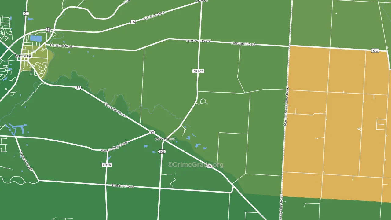 South Condit, OH Map of Vandalism Rates
