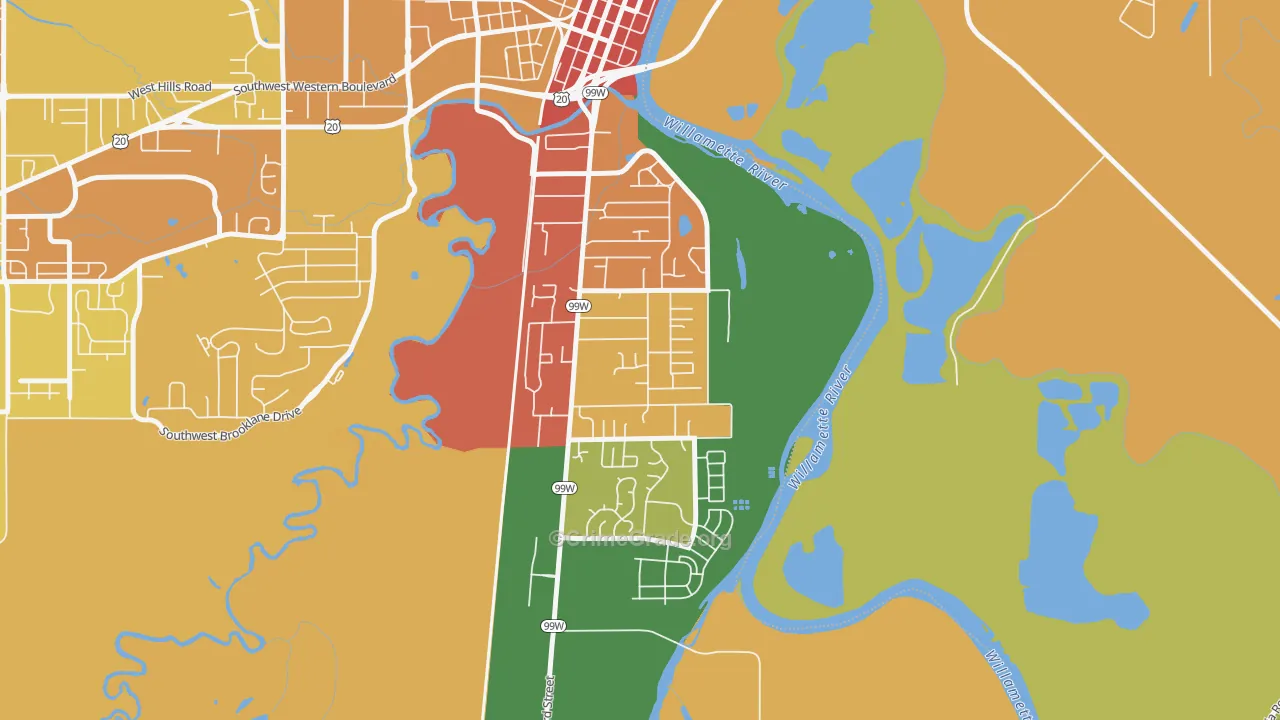 South Corvallis Neighbors, Corvallis, OR Map of Vandalism Rates