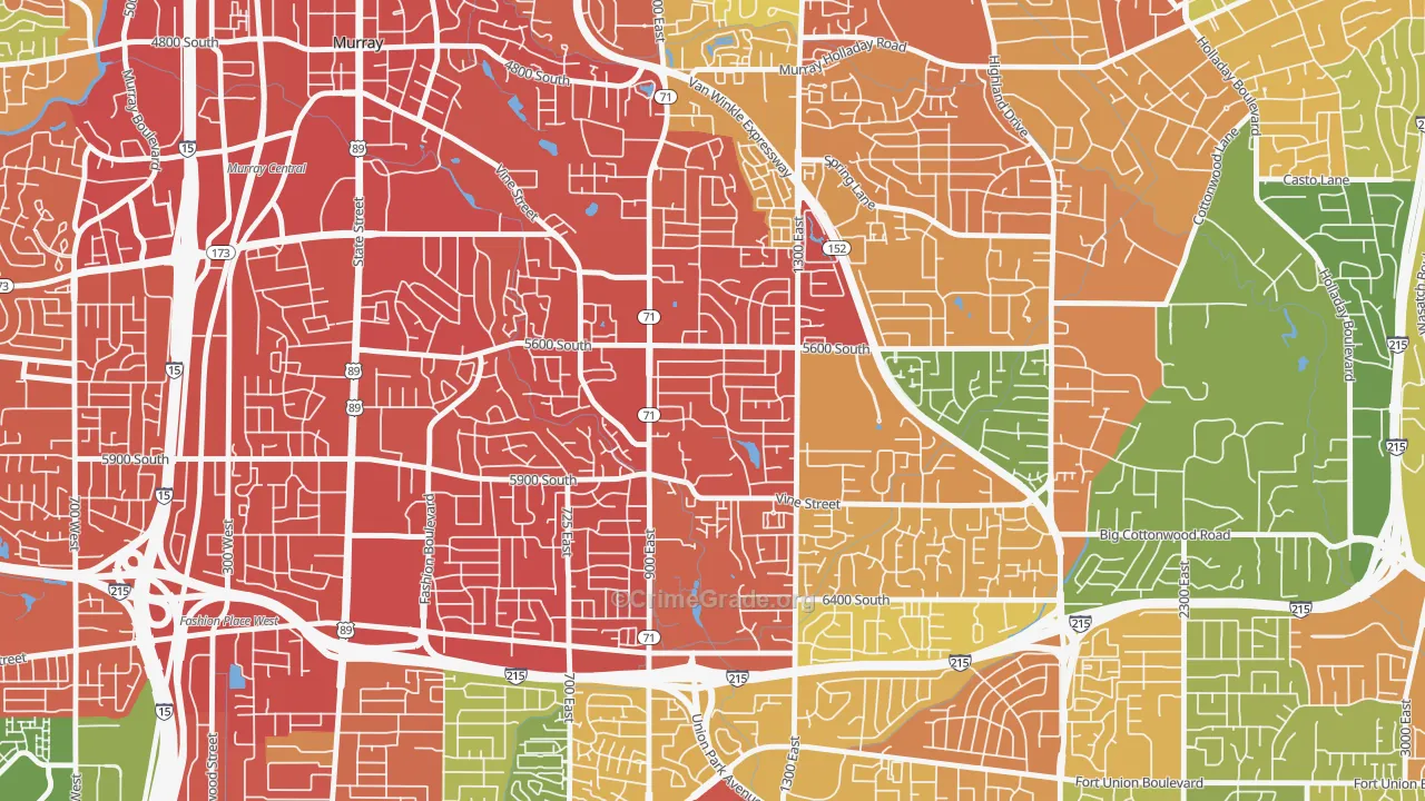South Cottonwood Acres, Murray, UT Map of Vandalism Rates