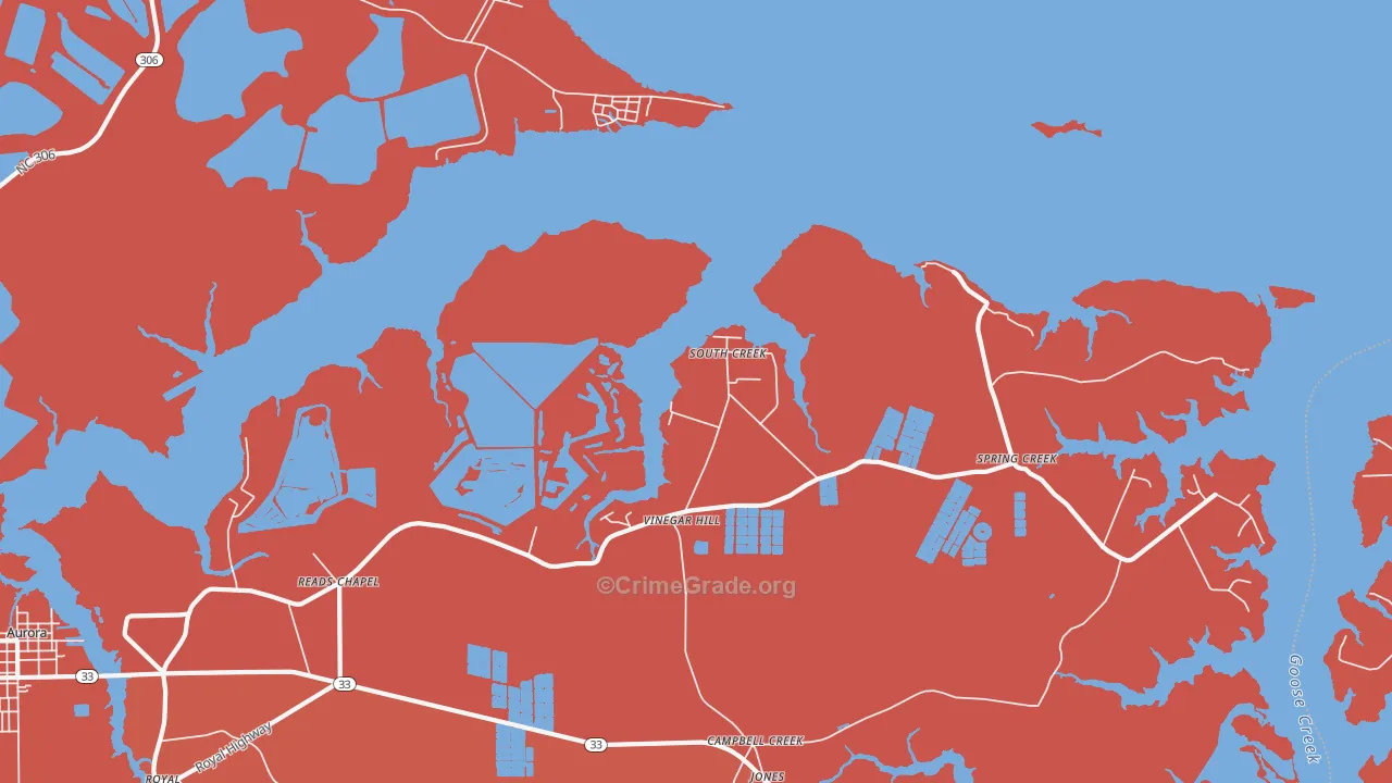 South Creek, NC Map of Vandalism Rates