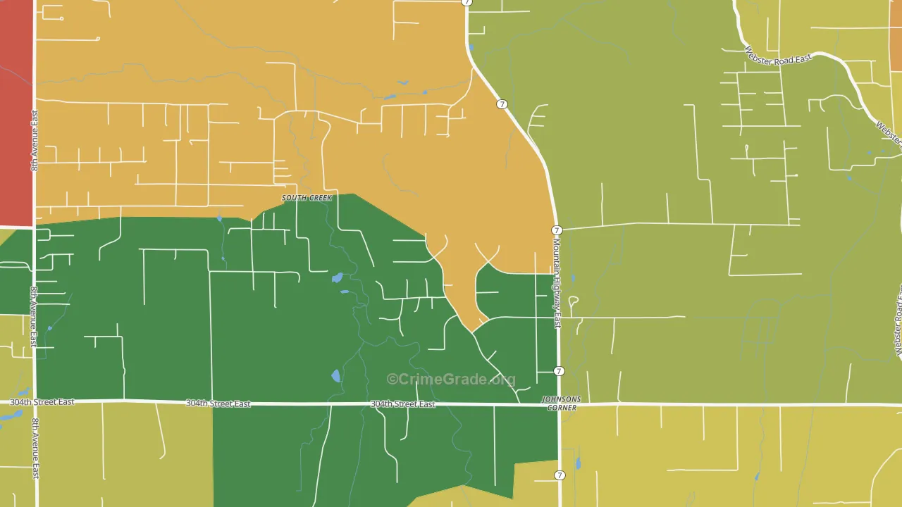 South Creek, WA Map of Vandalism Rates