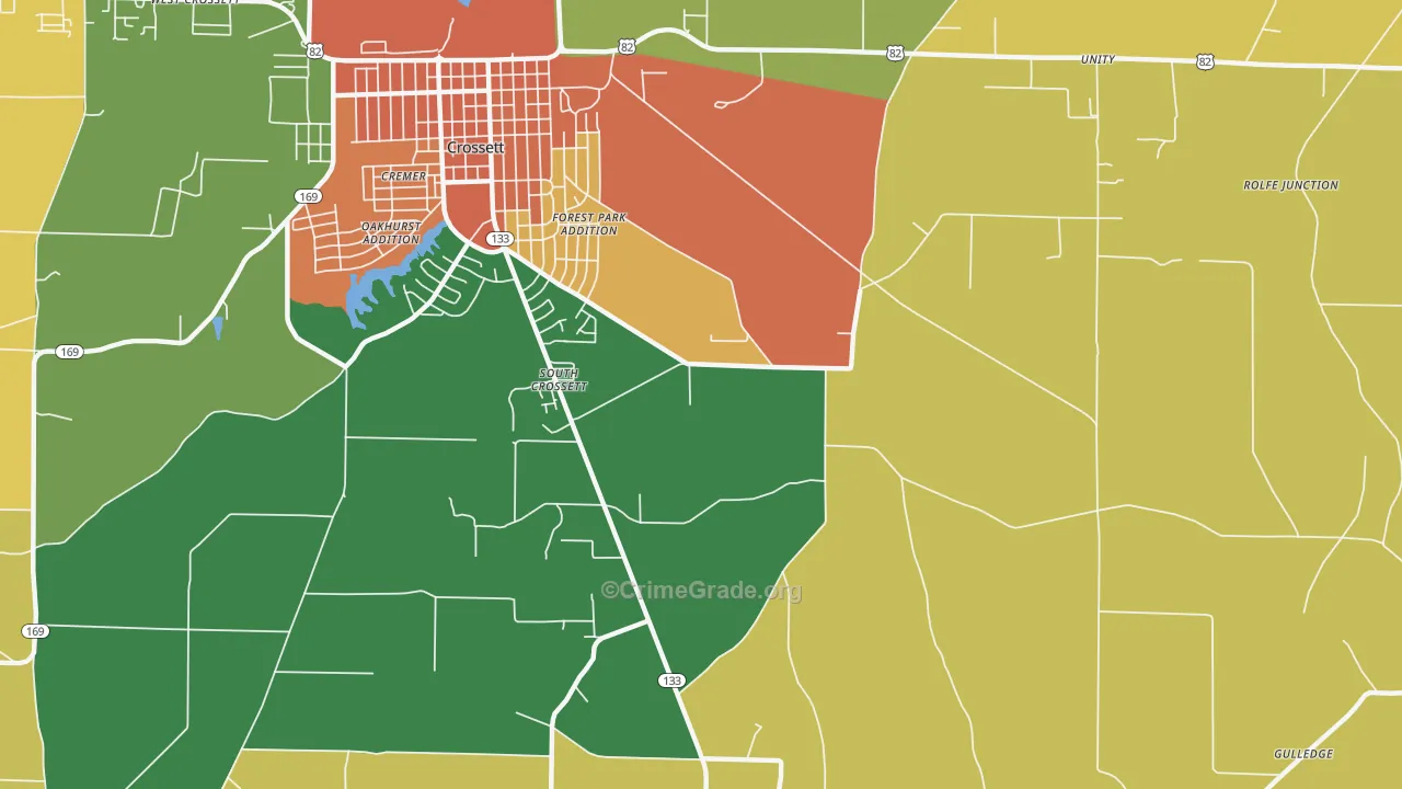 South Crossett, AR Map of Vandalism Rates