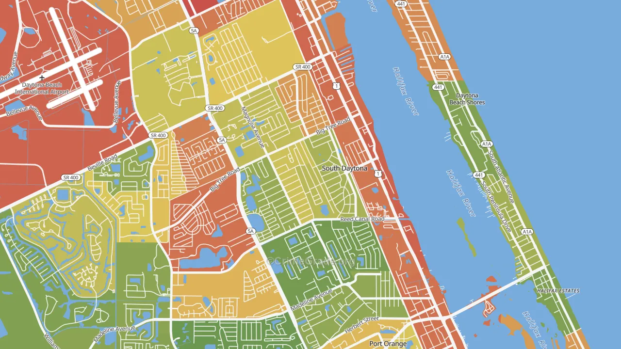 South Daytona, FL Map of Vandalism Rates