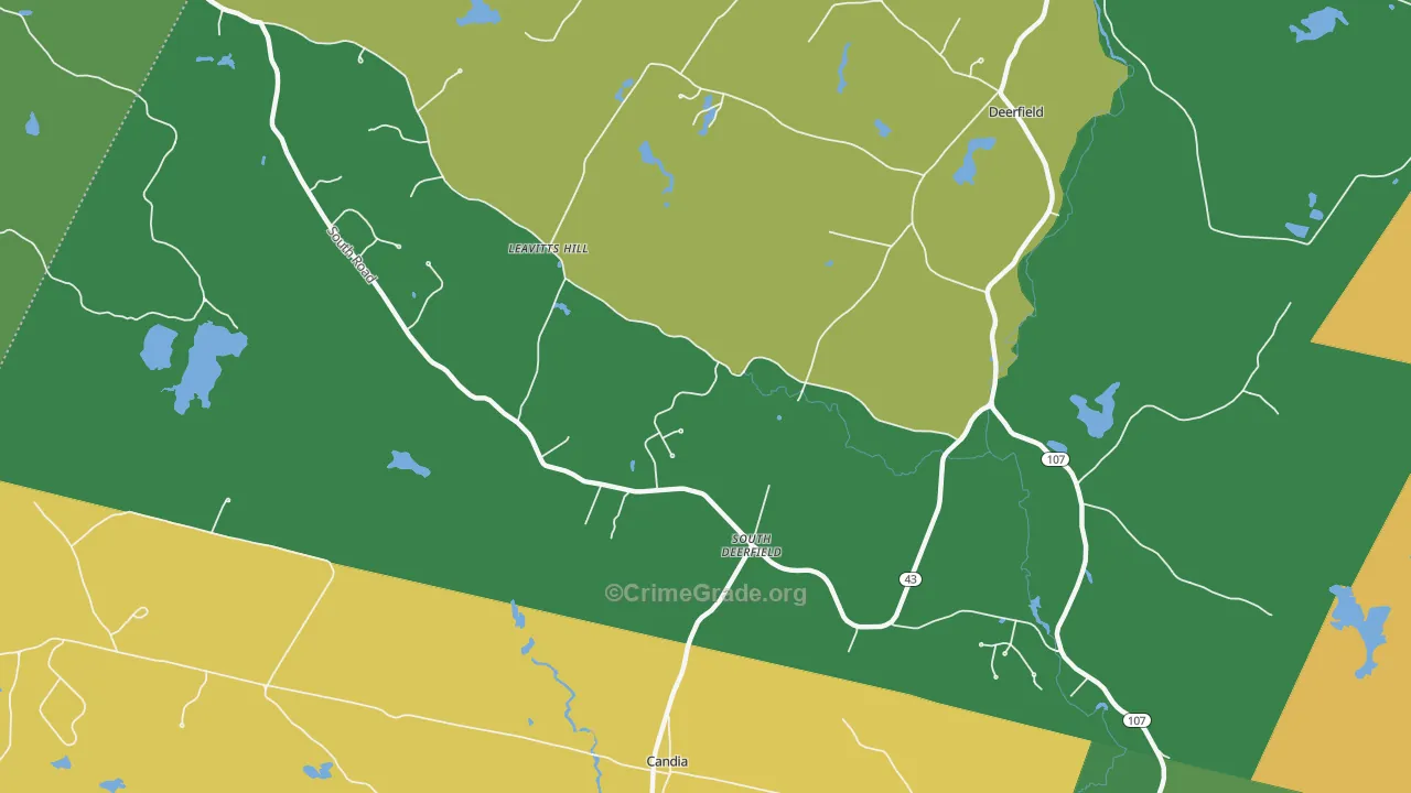 South Deerfield, NH Map of Vandalism Rates