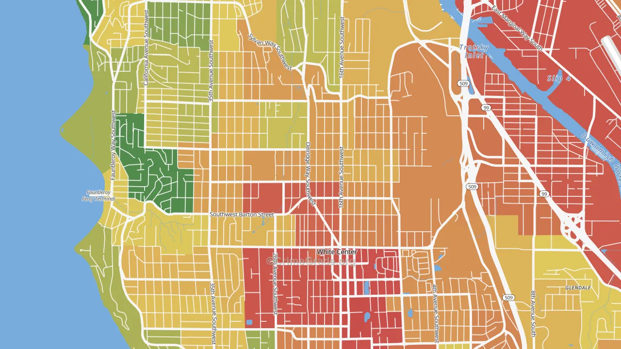 South Delridge, Seattle, WA Map of Vandalism Rates