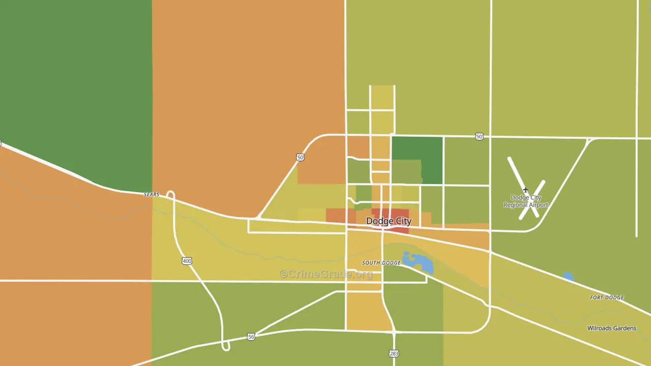 South Dodge, KS Map of Vandalism Rates