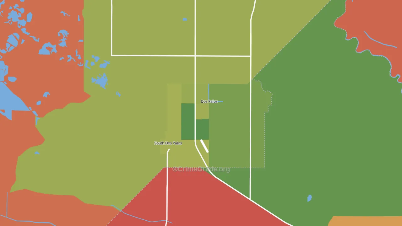 South Dos Palos, CA Map of Vandalism Rates
