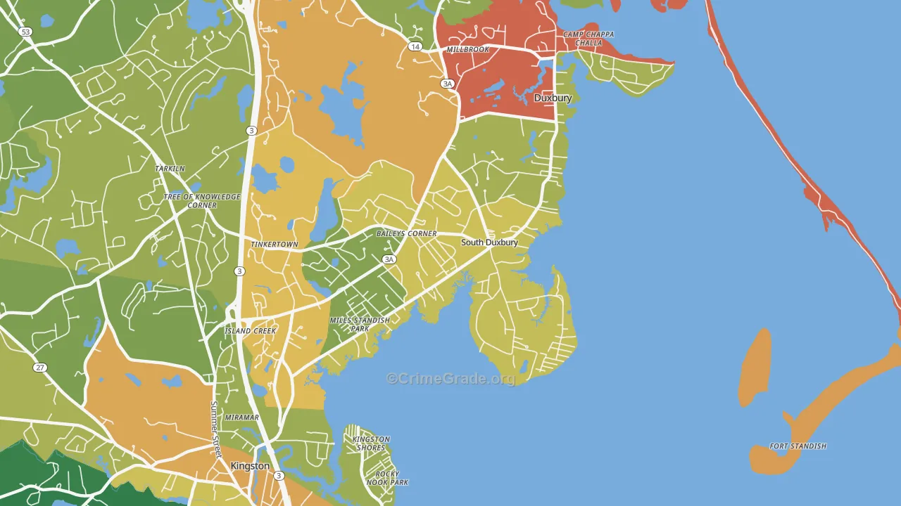 South Duxbury, Duxbury, MA Map of Vandalism Rates