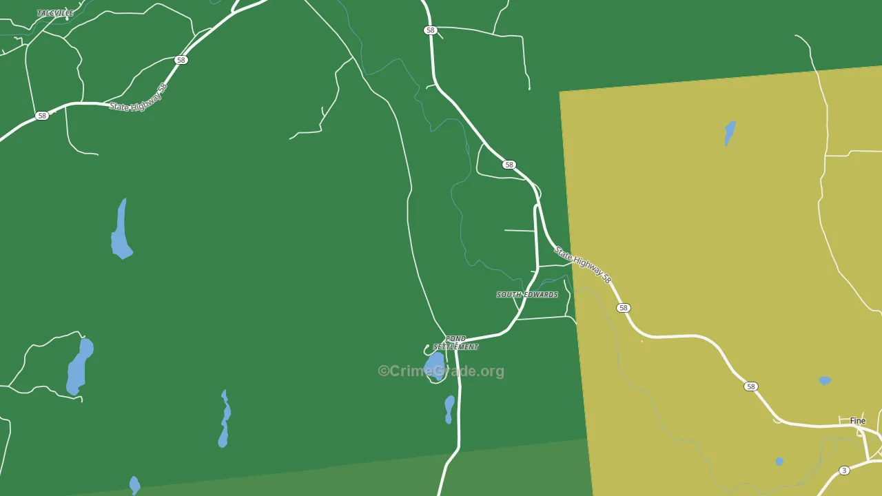 South Edwards, NY Map of Vandalism Rates