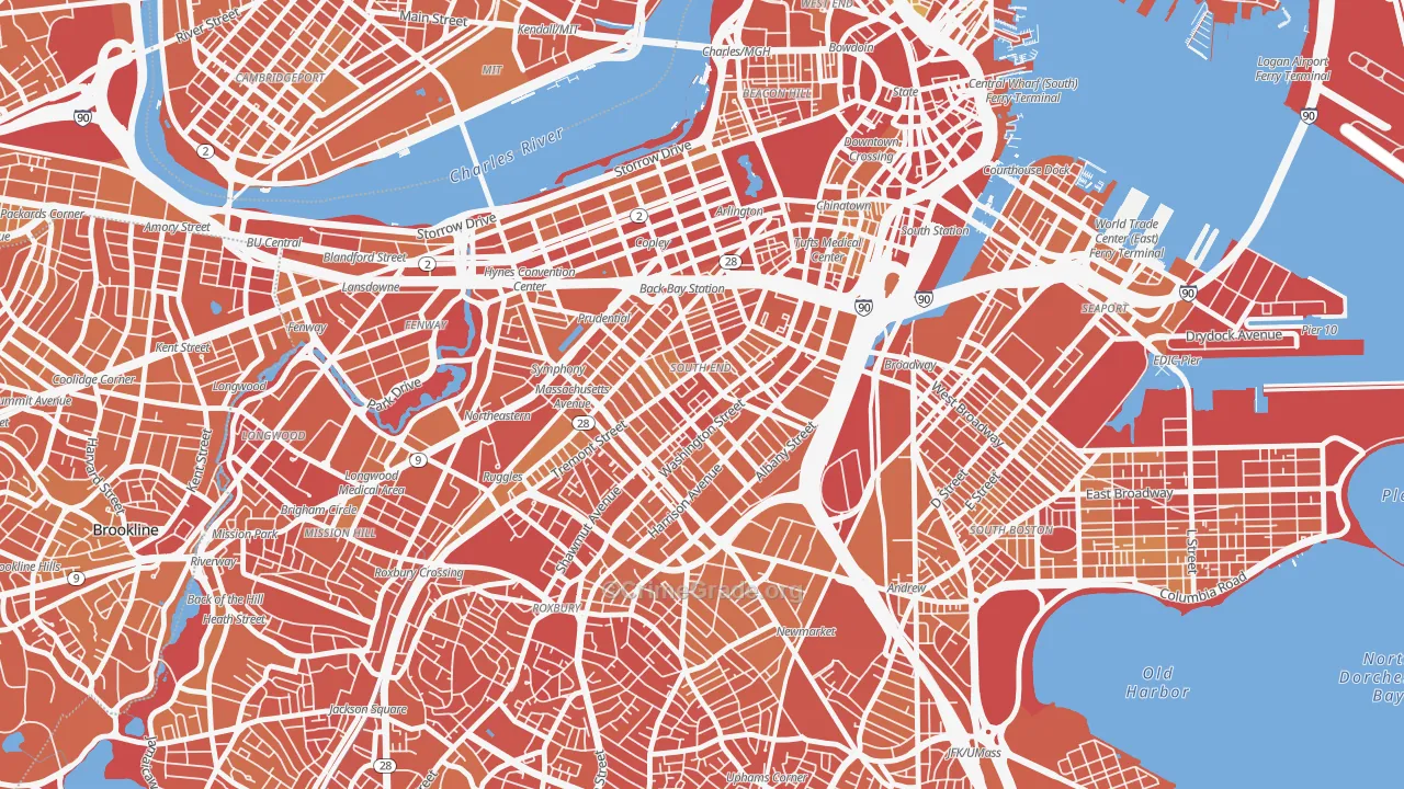 South End, Boston, MA Map of Vandalism Rates