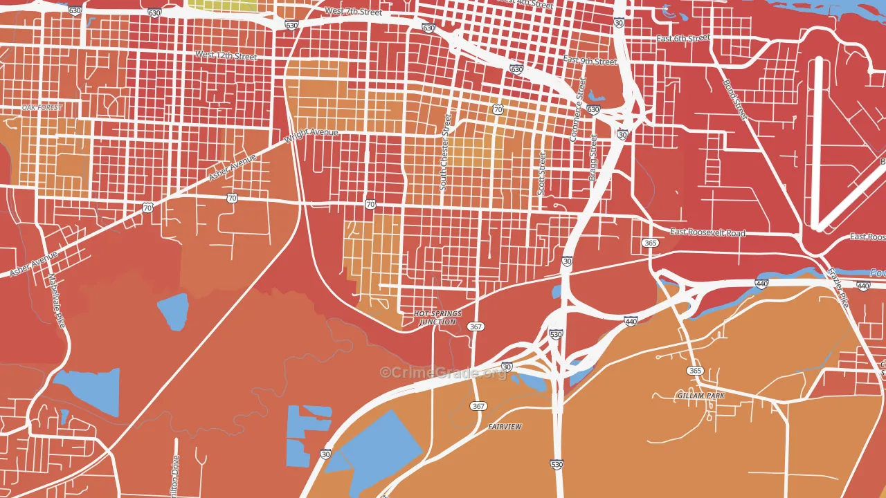 South End, Little Rock, AR Map of Vandalism Rates