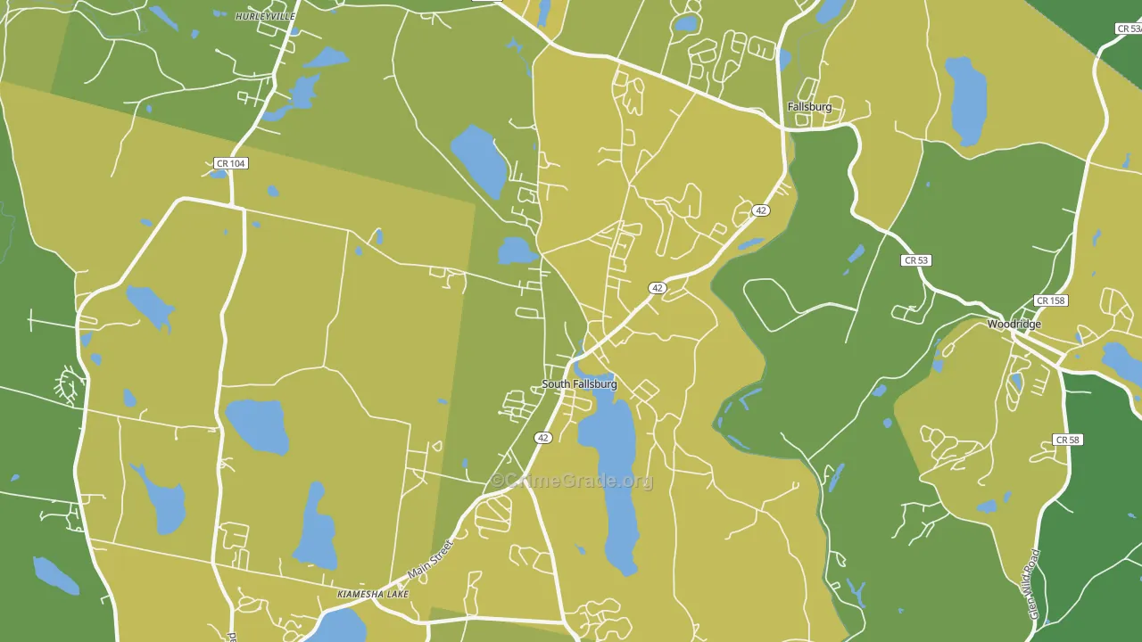 South Fallsburg, NY Map of Vandalism Rates