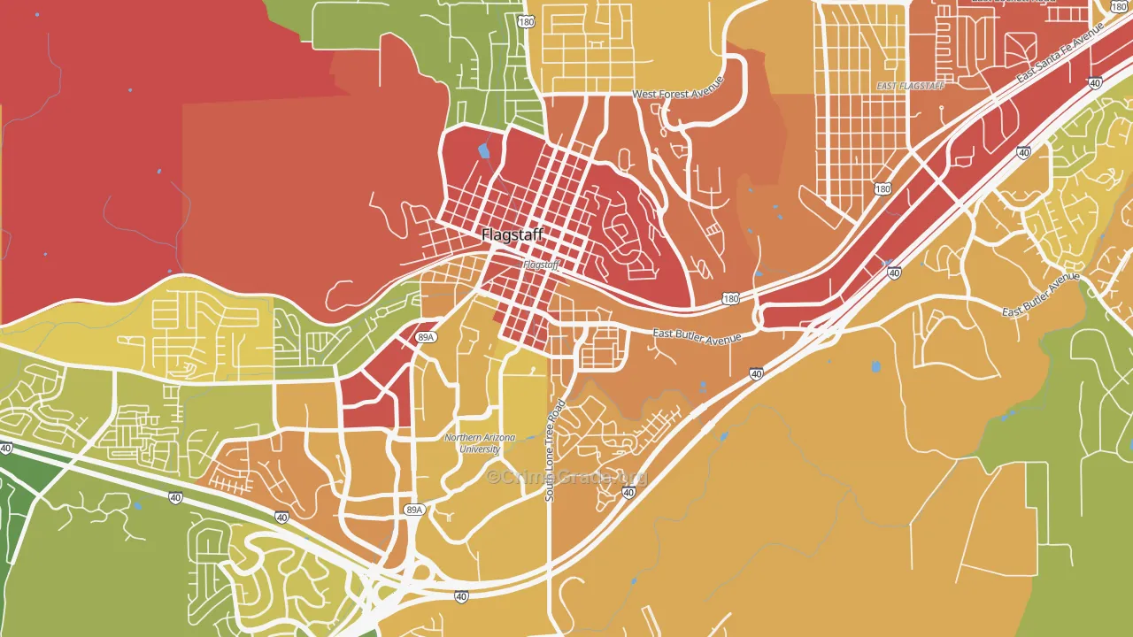 South Flagstaff, Flagstaff, AZ Map of Vandalism Rates