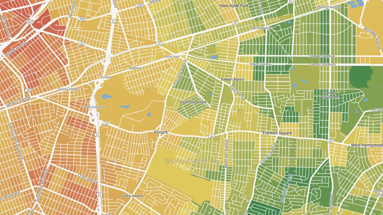 South Floral Park, NY Map of Vandalism Rates