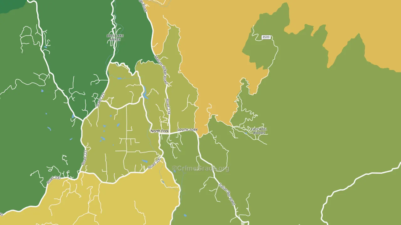 South Fork, CA Map of Vandalism Rates