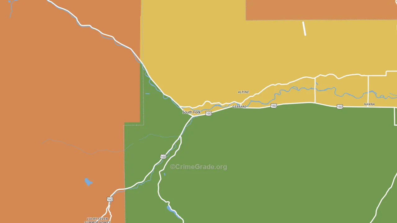 South Fork, CO Map of Vandalism Rates