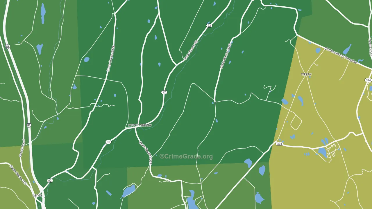 South Gibson, PA Map of Vandalism Rates
