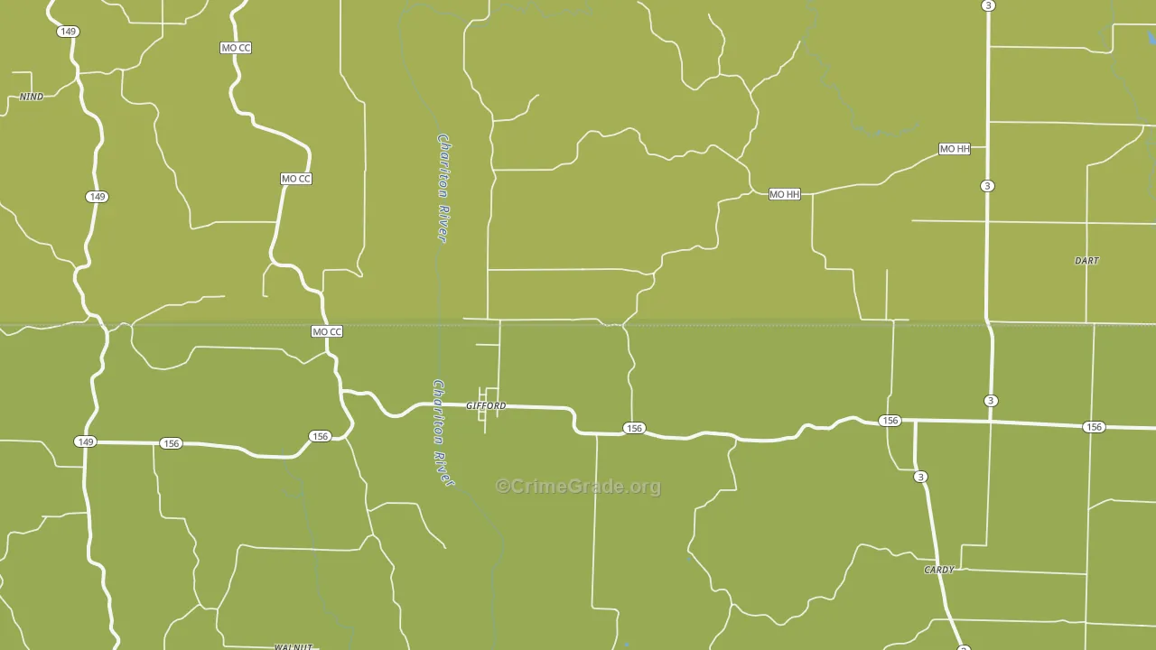 South Gifford, MO Map of Vandalism Rates