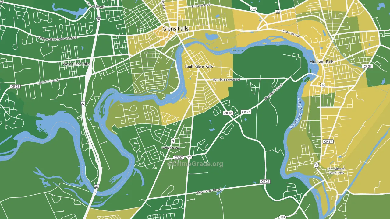 South Glens Falls, NY Map of Vandalism Rates
