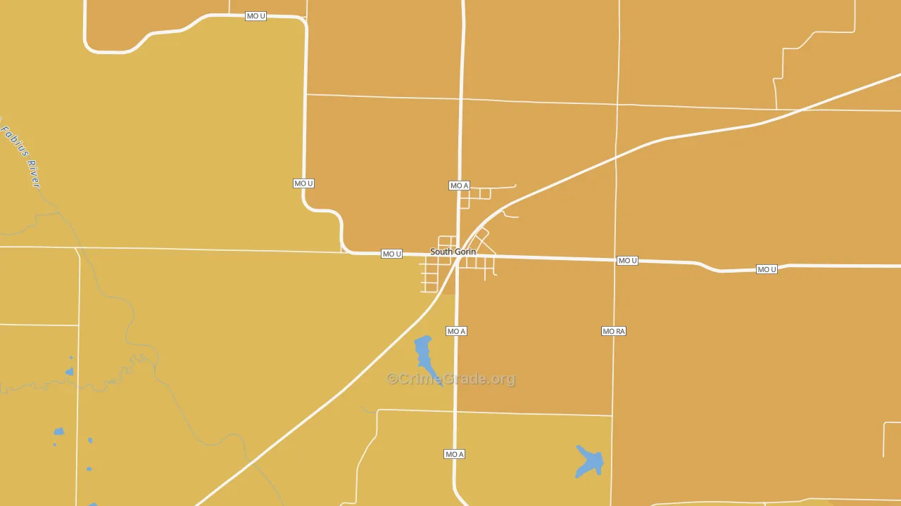 South Gorin, MO Map of Vandalism Rates