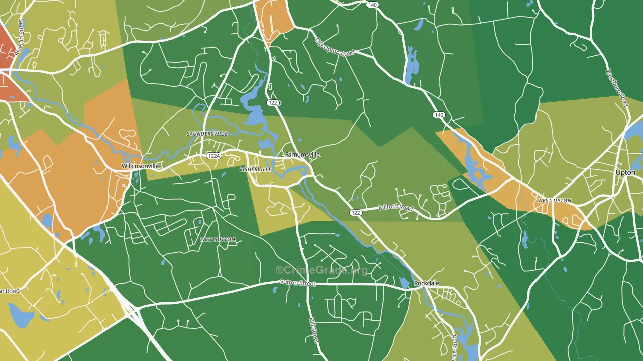 South Grafton, MA Map of Vandalism Rates