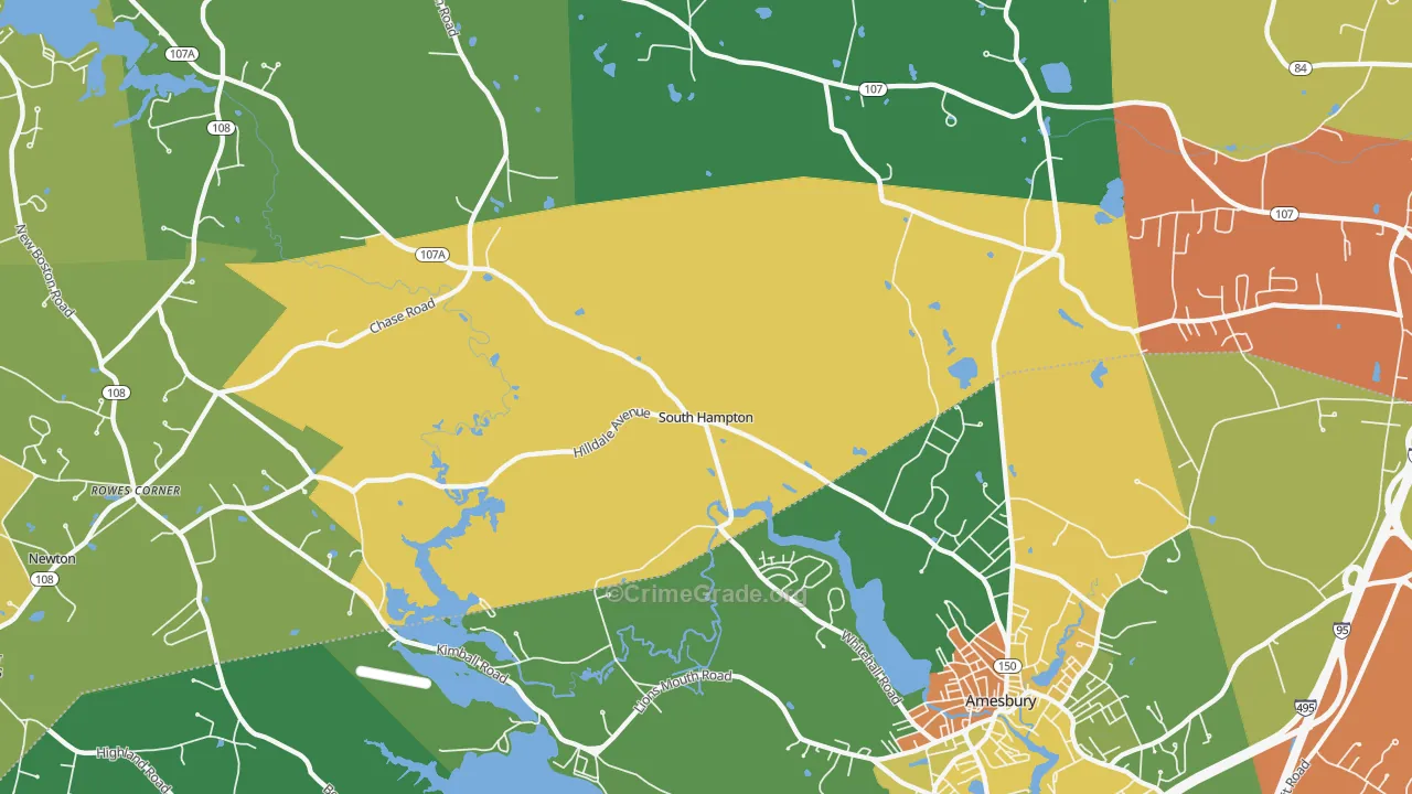 South Hampton, NH Map of Vandalism Rates