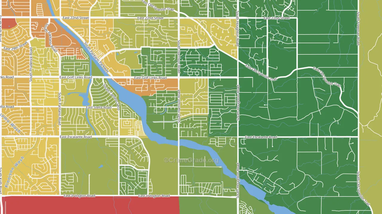 South Harrison, Tucson, AZ Map of Vandalism Rates