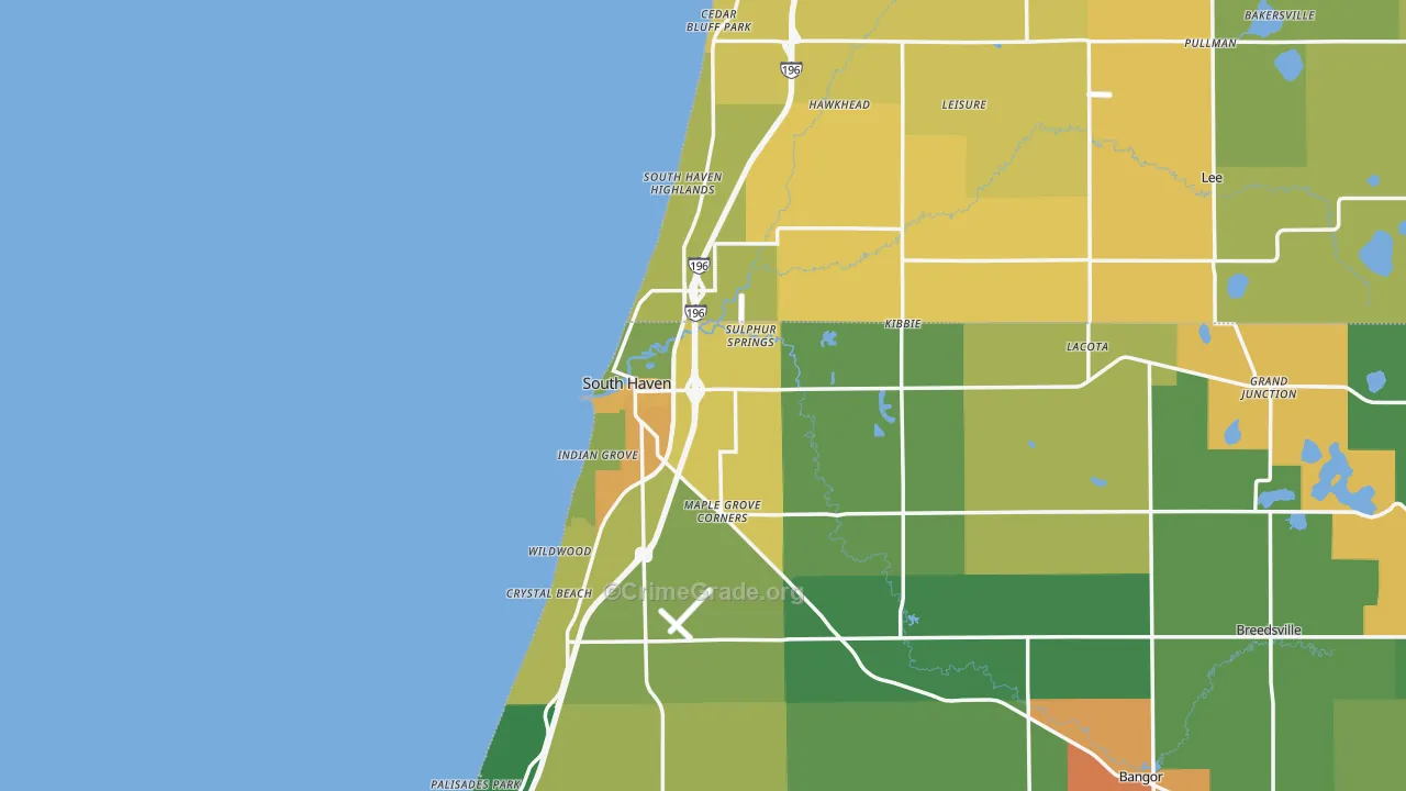 South Haven, MI Map of Vandalism Rates