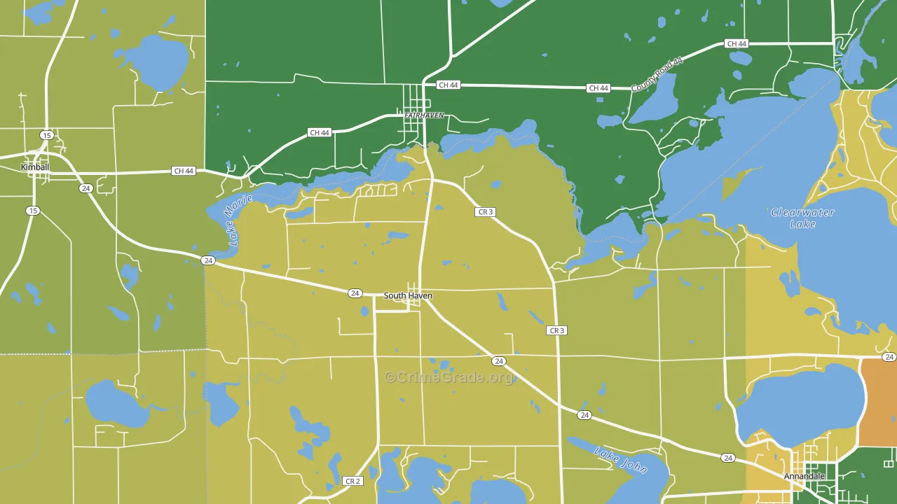 South Haven, MN Map of Vandalism Rates