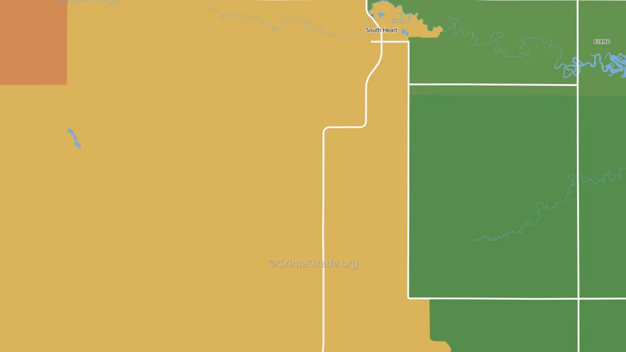 South Heart, ND Map of Vandalism Rates