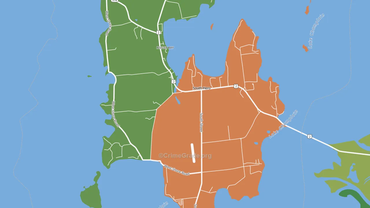 South Hero, VT Map of Vandalism Rates