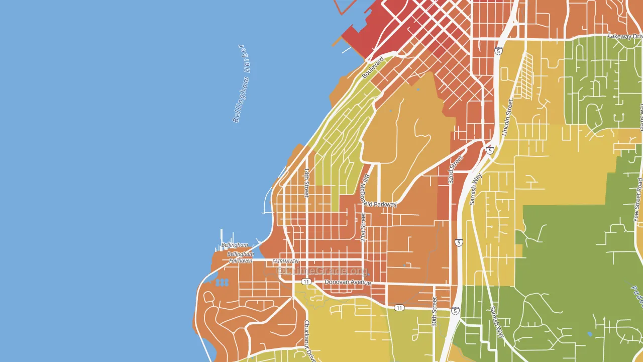 South Hill, Bellingham, WA Map of Vandalism Rates
