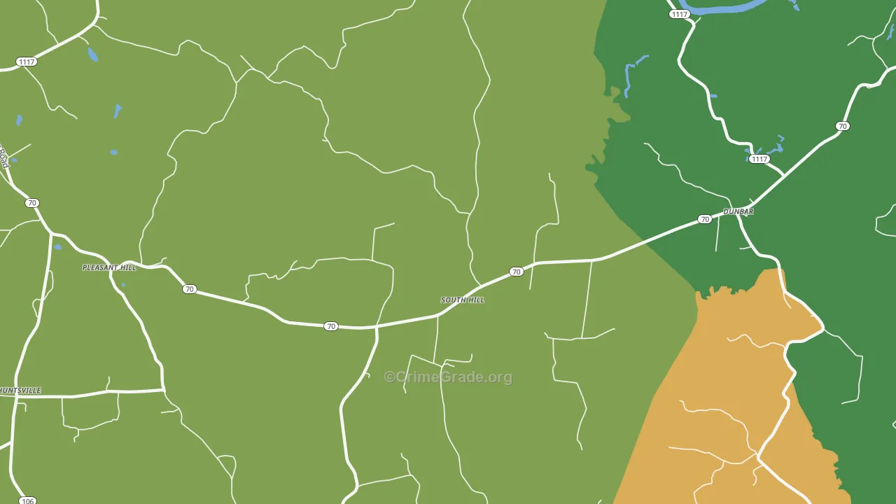 South Hill, KY Map of Vandalism Rates