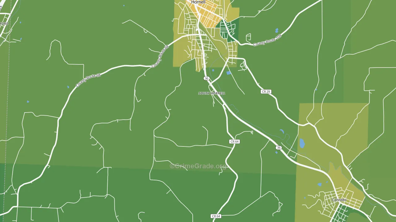 South Hornell, NY Map of Vandalism Rates