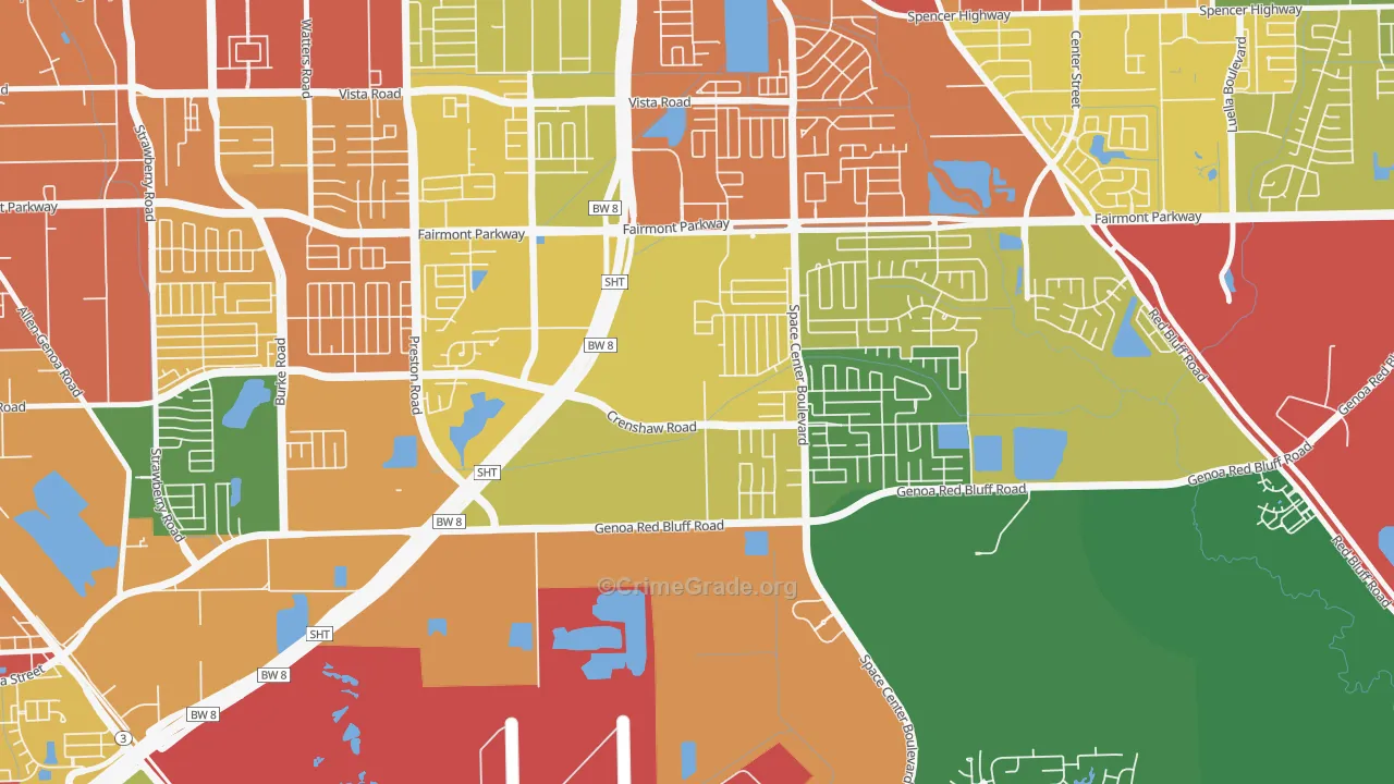 South Houston Gardens, Pasadena, TX Map of Vandalism Rates