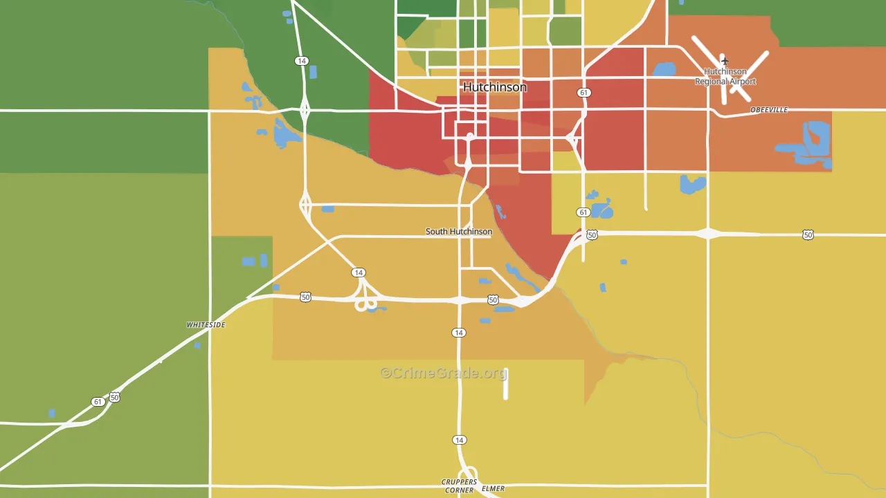 South Hutchinson, KS Map of Vandalism Rates