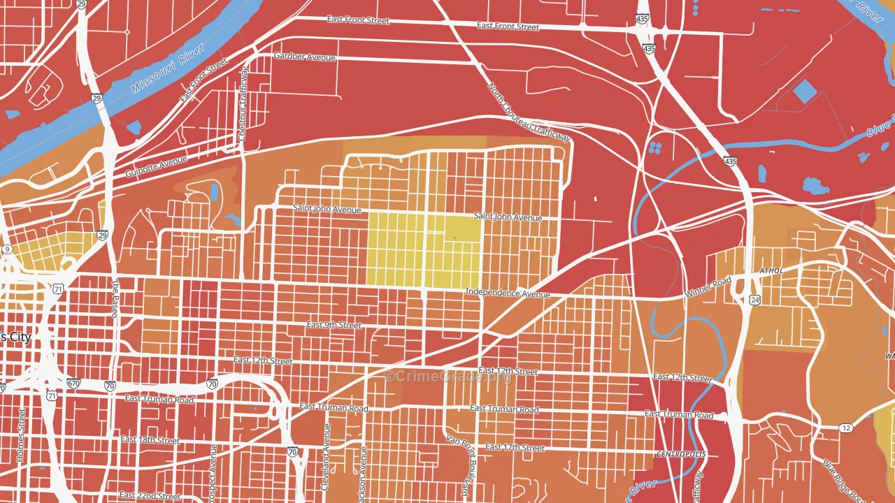 South India Mound, Kansas City, MO Map of Vandalism Rates