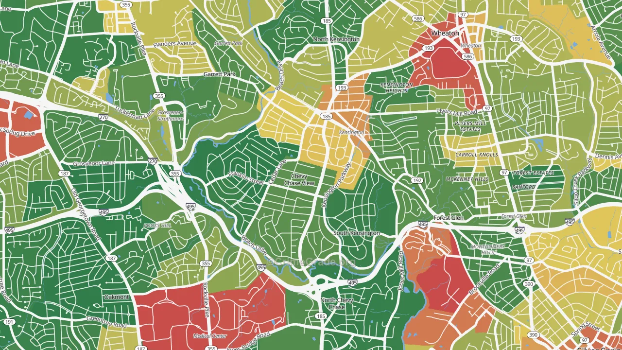 South Kensington, MD Map of Vandalism Rates