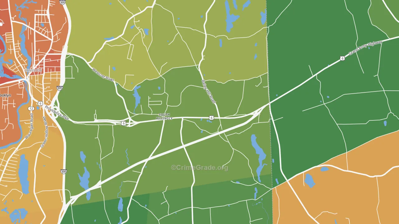 South Killingly, CT Map of Vandalism Rates