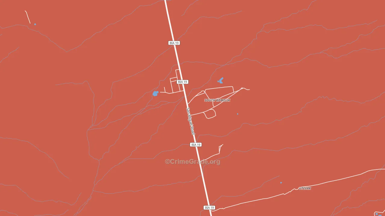 South Komelik, AZ Map of Vandalism Rates